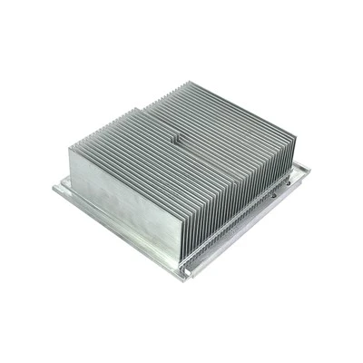 CNC Machined Aluminum Profile Heatsink - High-Density Fin, Drilled & Anodized For Communication Equipment